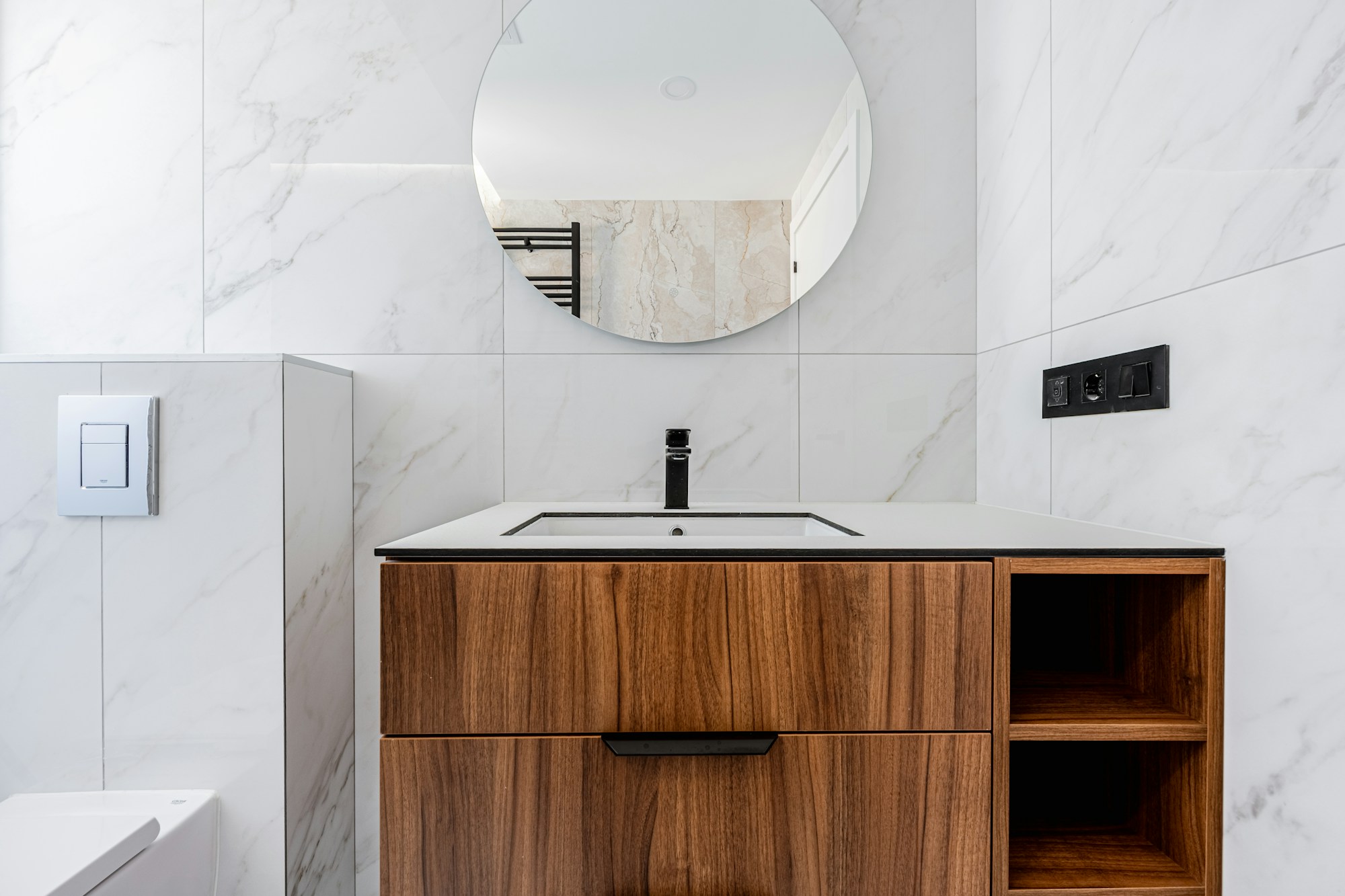 Organized bathroom vanity